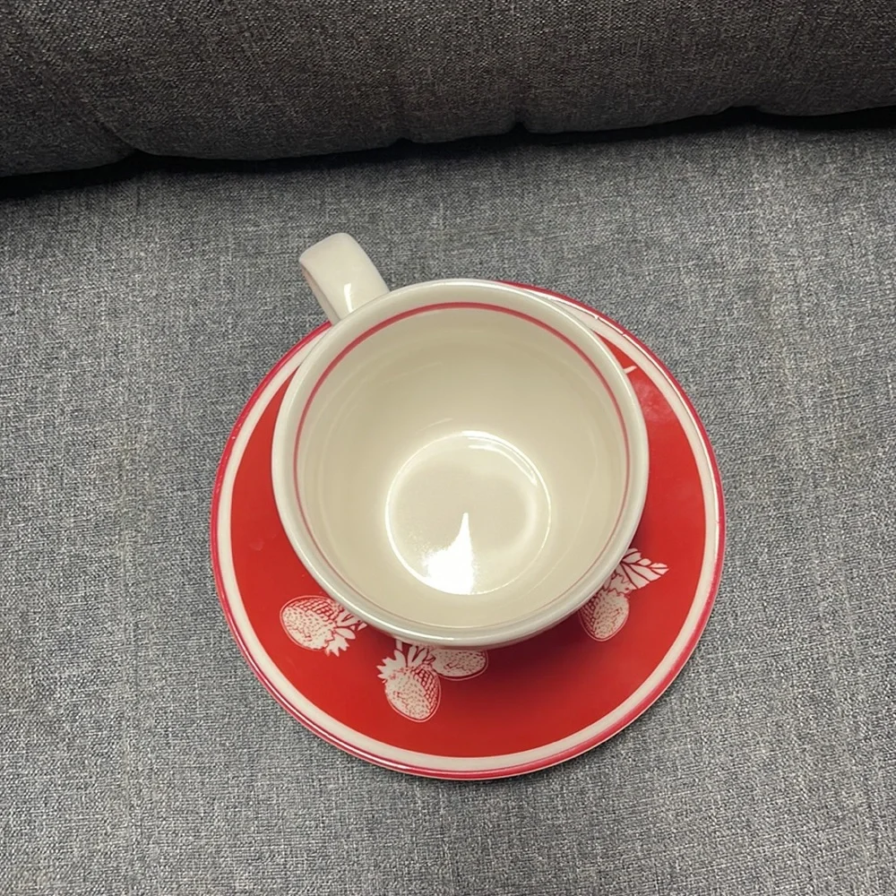 Starbucks Rare 2007 Strawberry Coffee Mug & Saucer